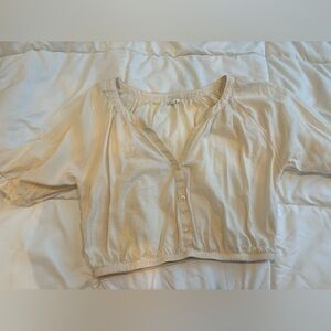 Aerie 3/4 sleeve crop top in cream
